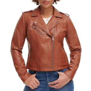 Levi's 'The Classic' Faux Leather Asymmetrical Moto Jacket, Camel